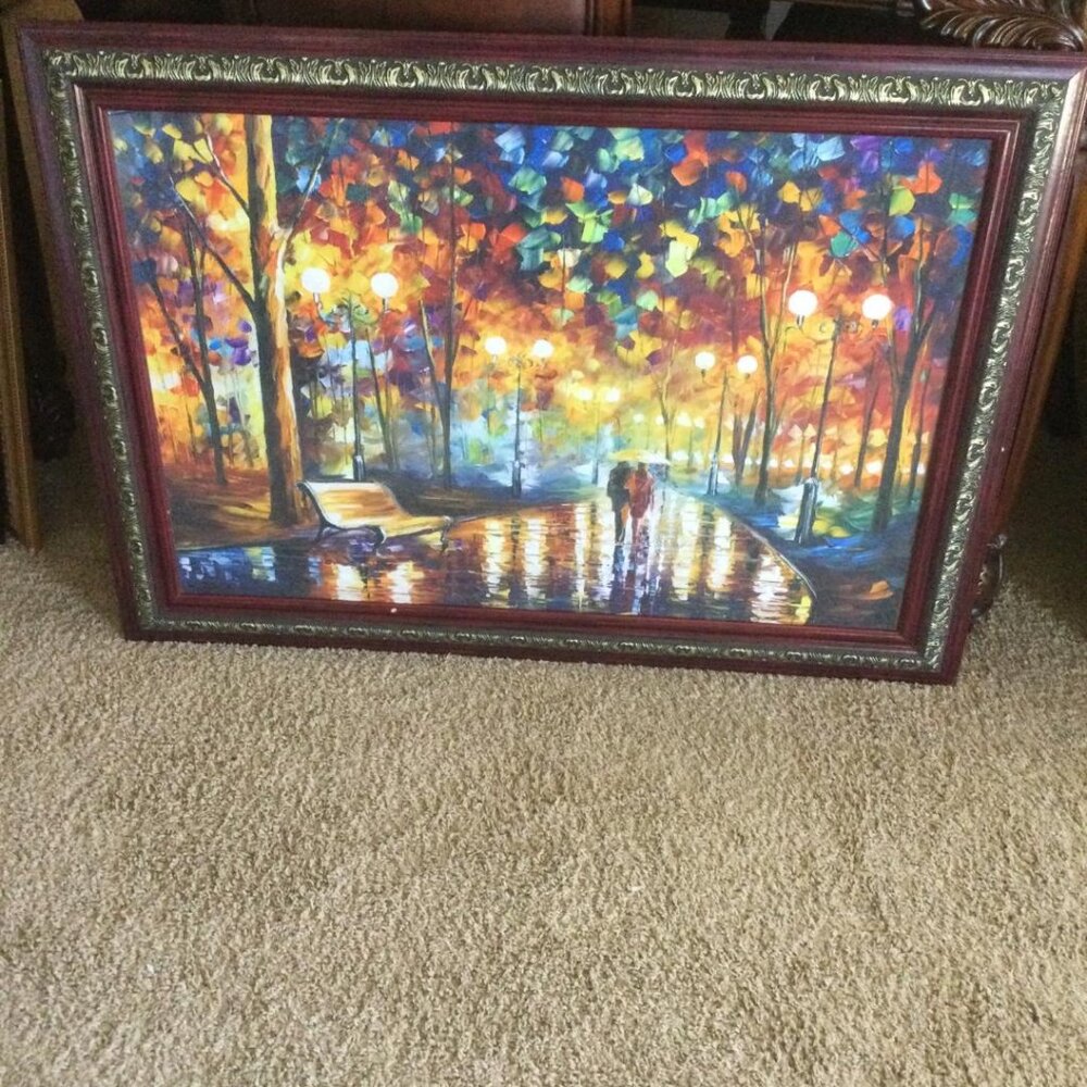 Abstract walking in the rain